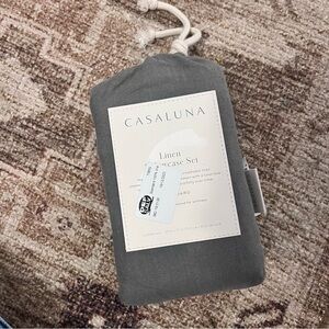 Standard 100% Washed Linen Solid
Pillowcase Set Dark Gray - Casaluna